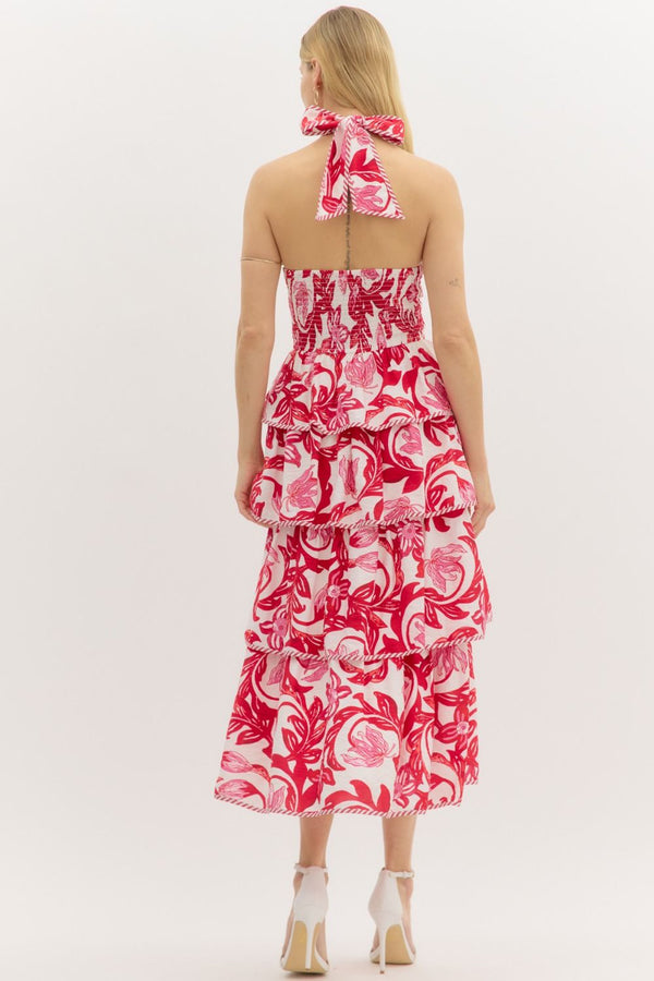 Cabana Nights Halter Tiered Dress