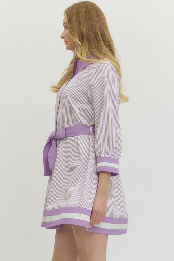The Lavender Lane Striped  Dress