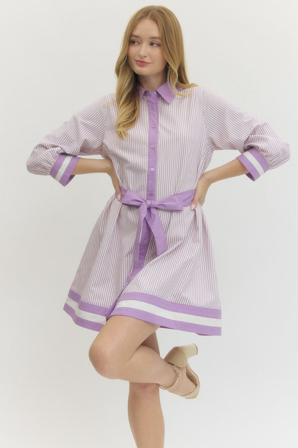 The Lavender Lane Striped  Dress