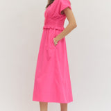 The Pink Pop Zip Midi Dress