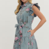 Blushing Denim Garden Dress