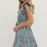Blushing Denim Garden Dress