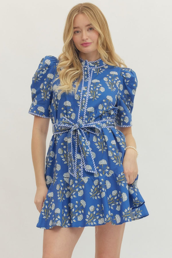 The Tied & True Floral Dress | Blue
