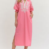 The Pink Luxe Embroidered Midi