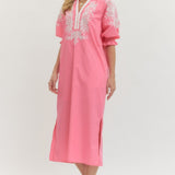 The Pink Luxe Embroidered Midi