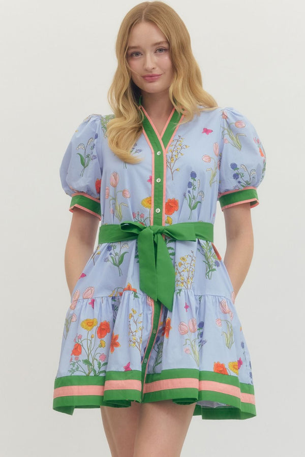 The Garden Gala Mini Dress | Blue