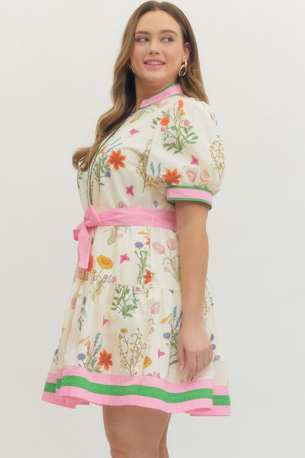 The Garden Gala Mini Dress | Cream