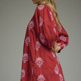 Burgundy Bloom Mini Dress