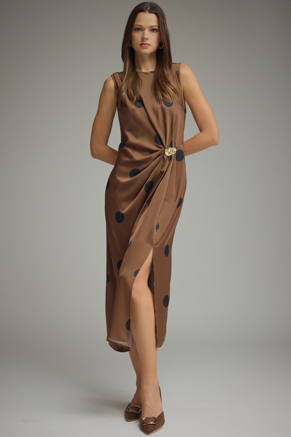 Champagne Moment Midi Dress Polka Dot