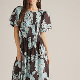 Blue Magnolia Midi Dress