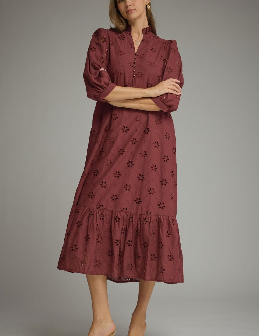 The Everly Eyelet Midi Dress