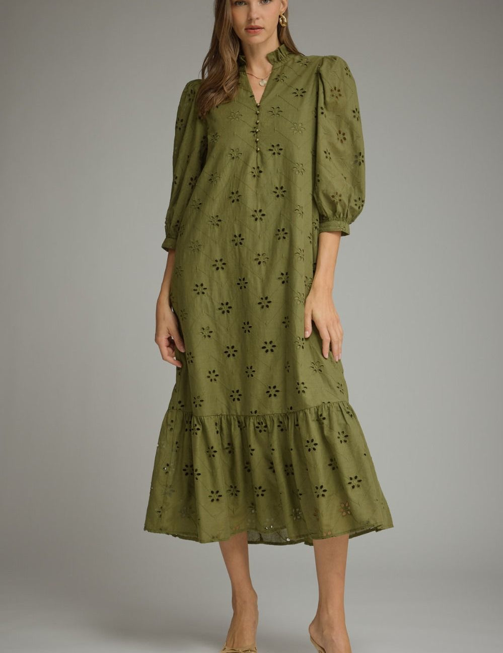 The Everly Eyelet Midi Dress