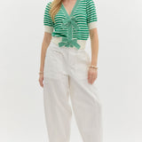 Count My Blessings Spring Stripe Bow Sweater