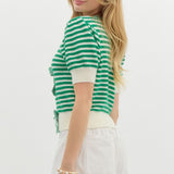 Count My Blessings Spring Stripe Bow Sweater