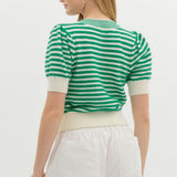 Count My Blessings Spring Stripe Bow Sweater