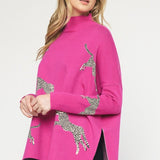 Cheetah Mock Neck Sweater - Various Colors and Plus!