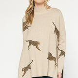 Cheetah Mock Neck Sweater - Various Colors and Plus!
