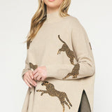Cheetah Mock Neck Sweater - Various Colors and Plus!