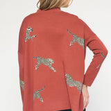 Cheetah Mock Neck Sweater - Various Colors and Plus!