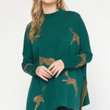 Cheetah Mock Neck Sweater - Various Colors and Plus!