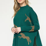 Cheetah Mock Neck Sweater - Various Colors and Plus!