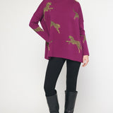Cheetah Mock Neck Sweater - Various Colors and Plus!