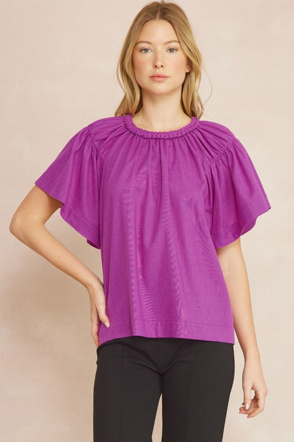 One to Keep Braided Collar Top