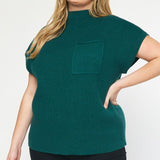 Fall In Love Cropped Sweater Top - Hunter Green