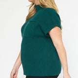 Fall In Love Cropped Sweater Top - Hunter Green