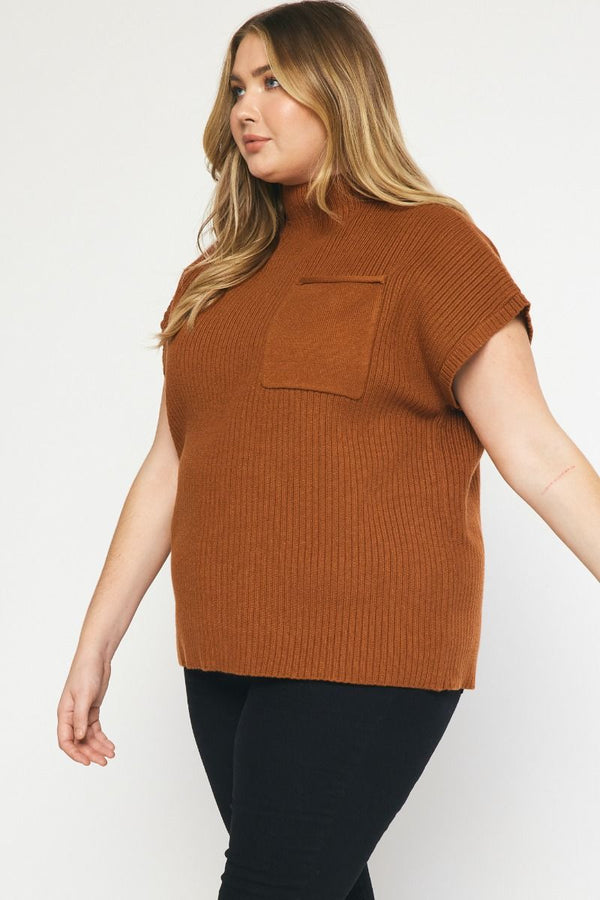 Fall In Love Cropped Sweater Top - Rust