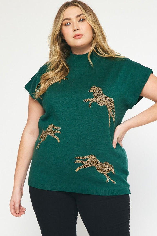 Living On The Wild Side Cropped Leopard Sweater