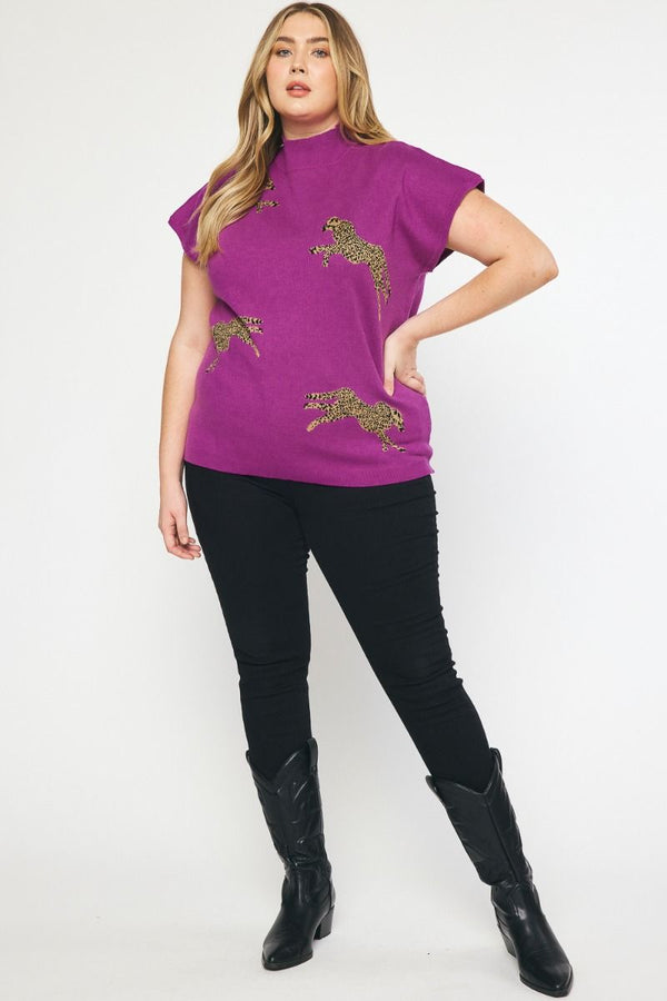 Living On The Wild Side Cropped Leopard Sweater