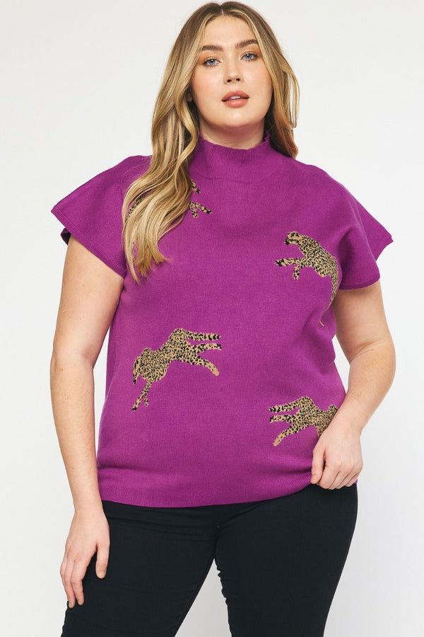 Living On The Wild Side Cropped Leopard Sweater