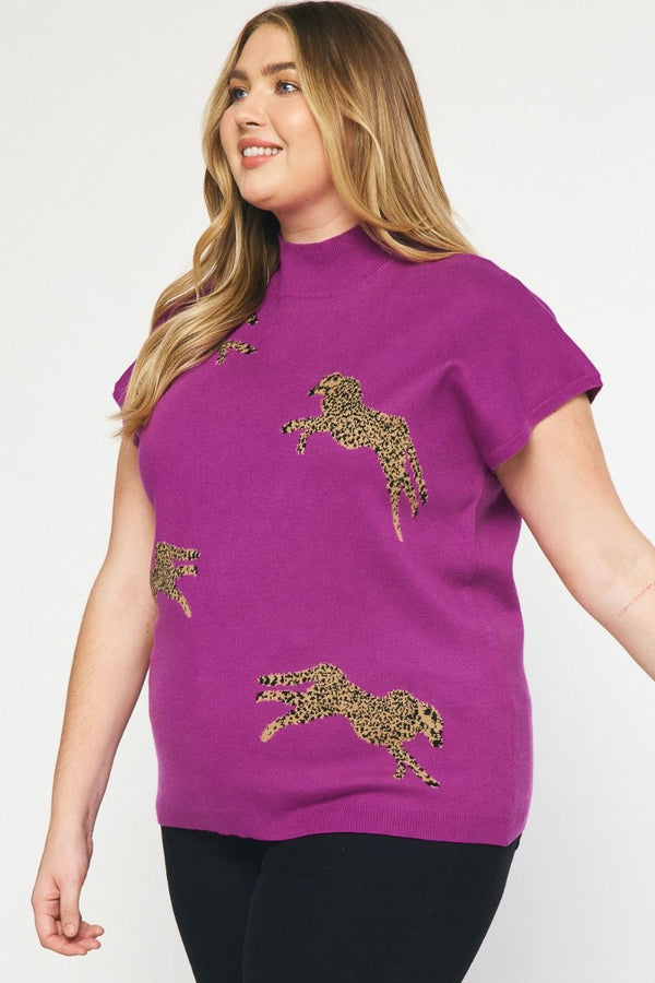 Living On The Wild Side Cropped Leopard Sweater