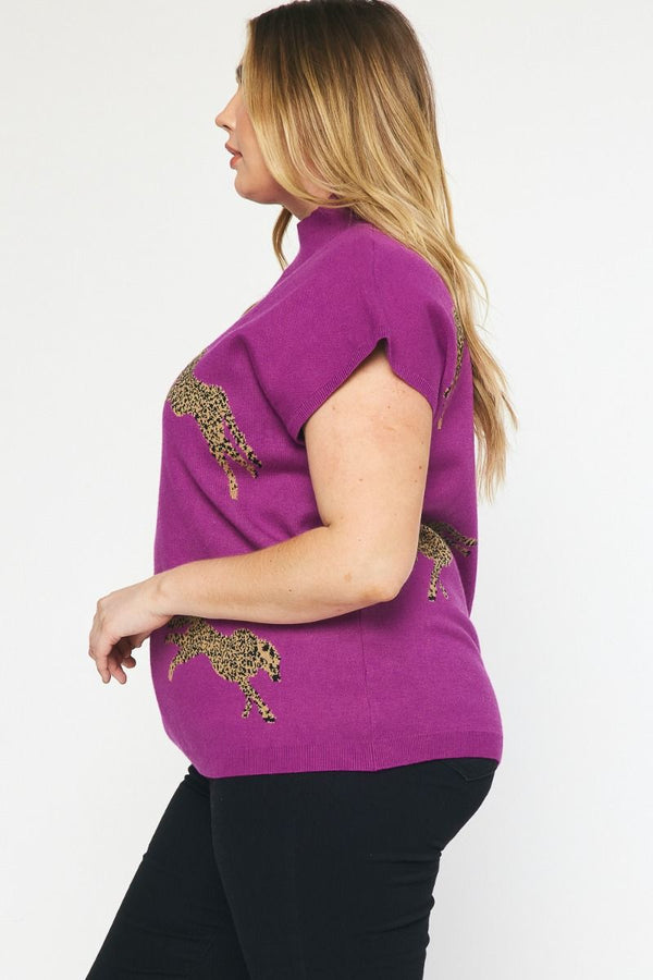 Living On The Wild Side Cropped Leopard Sweater