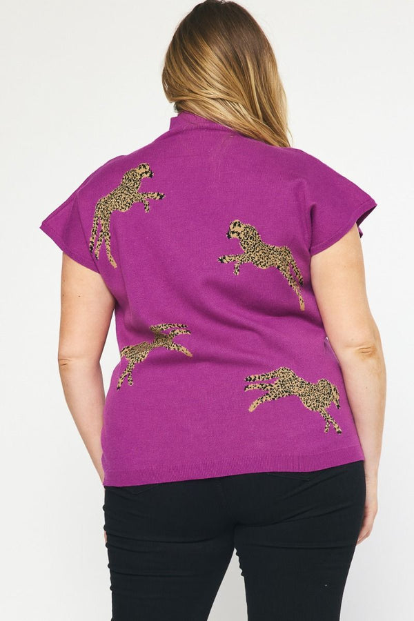 Living On The Wild Side Cropped Leopard Sweater