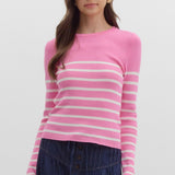 Now You Know Stripe Top - Pink and White