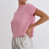 Fall In Love Cropped Sweater Top - Pink