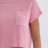 Fall In Love Cropped Sweater Top - Pink