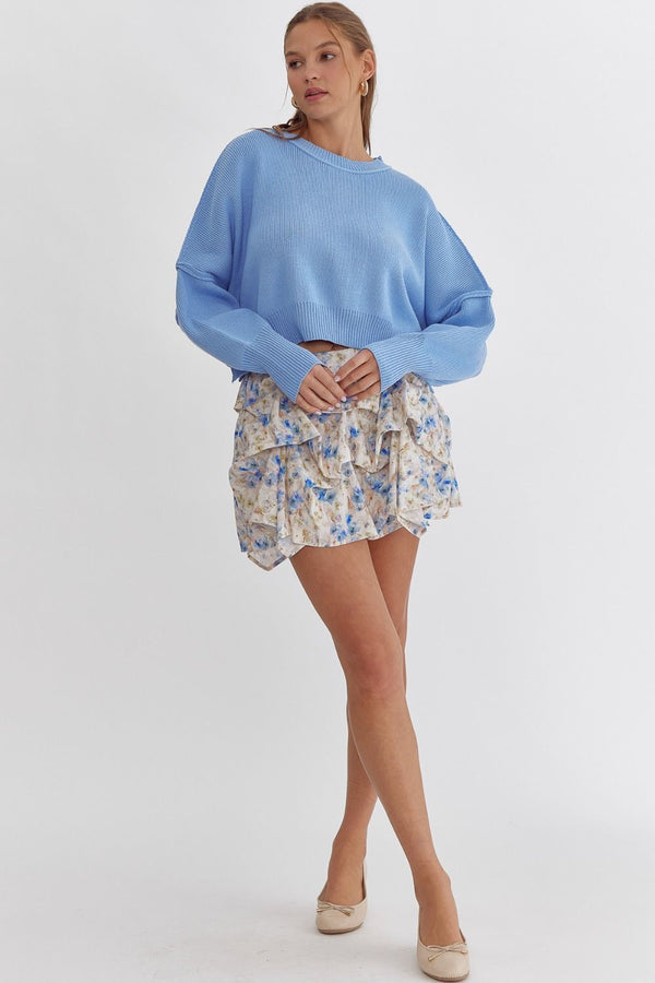 Spring In It Sweater Baby Blue