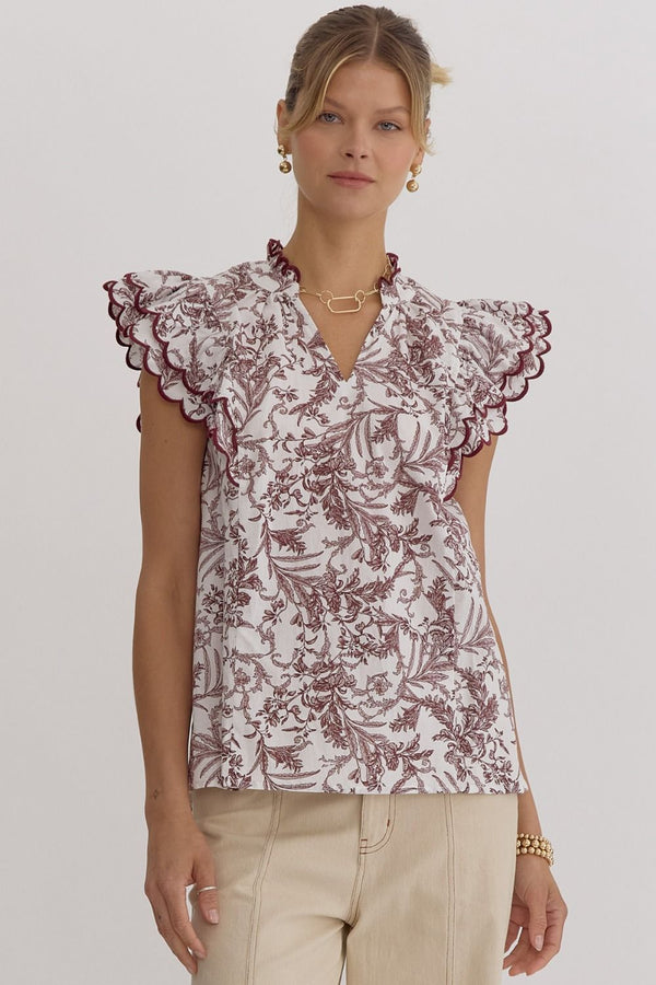 A Sure Thing Top - Burgundy