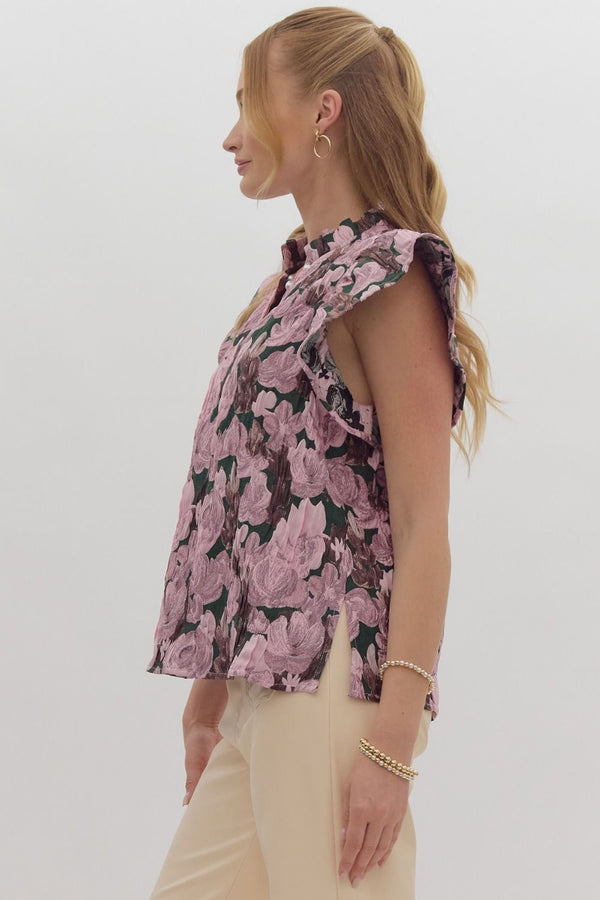 Understanding Love Floral Top - Purple