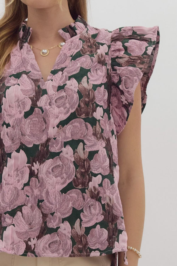 Understanding Love Floral Top - Purple