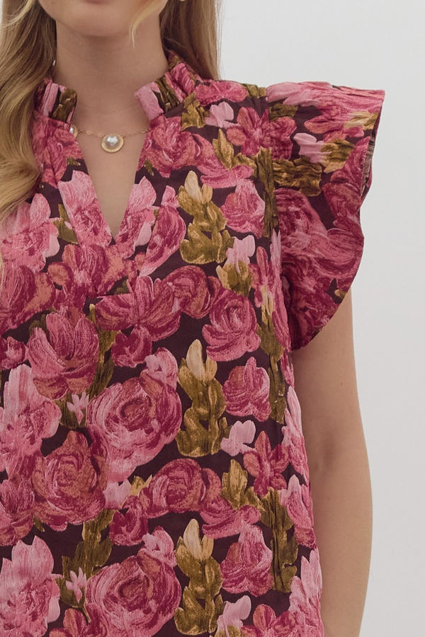 Understanding Love Floral Top - Pink