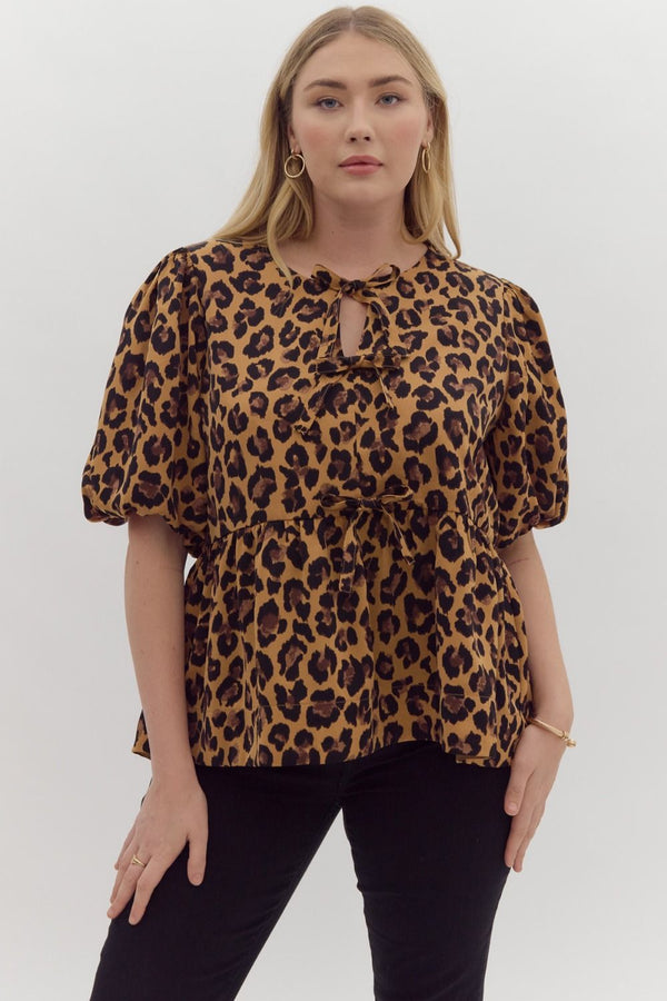 Leopard Bow Top - Regular and Plus