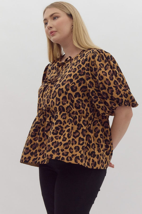 Leopard Bow Top - Regular and Plus