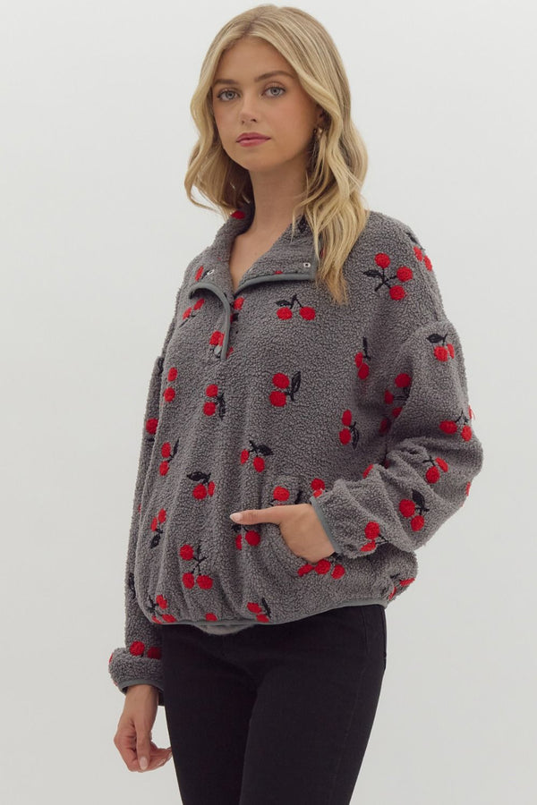 Cherry Sherpa Pullover