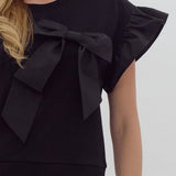 I'm The Present Ribbon Bow Top Black