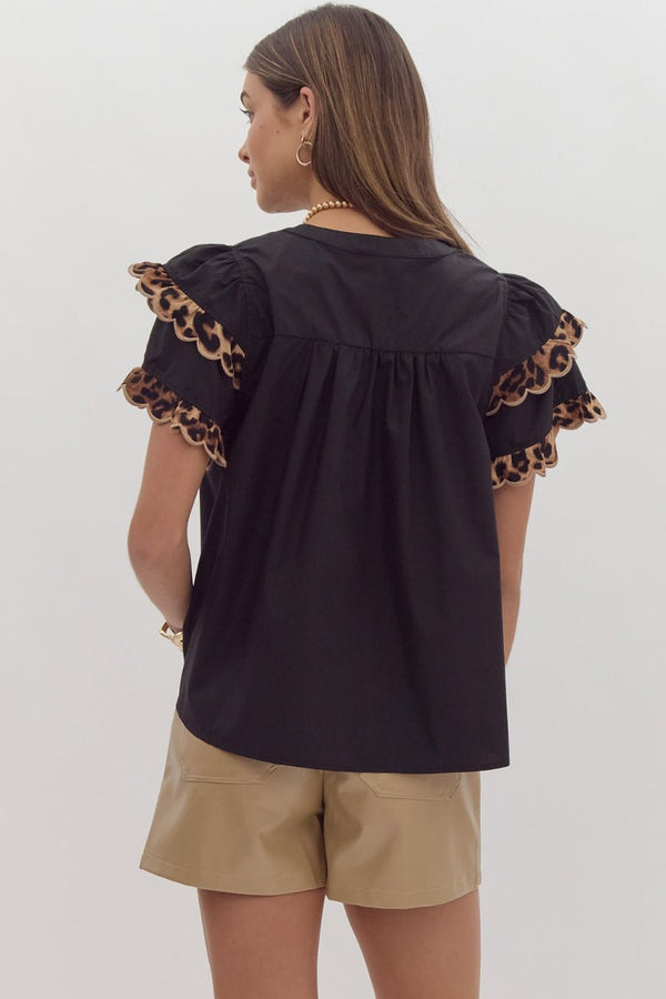 Everything I Love Leopard Detail Top