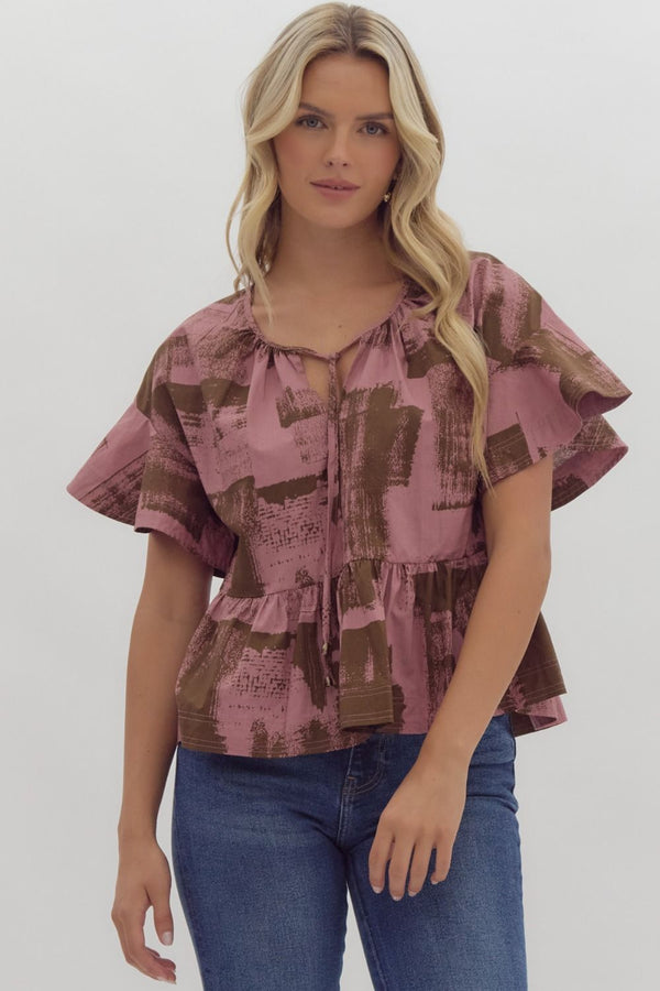 Mauve Pattern Top